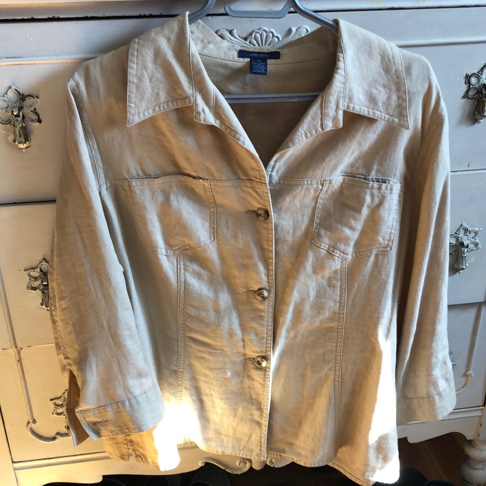 Westbound vintage 100% linen blazer oatmeal 14